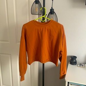Rust cut-off crop sweatshirt
